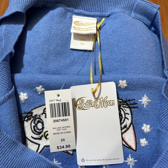 Sailor Moon Blue Cat Graphic Tank Top - Picture 7 of 10
